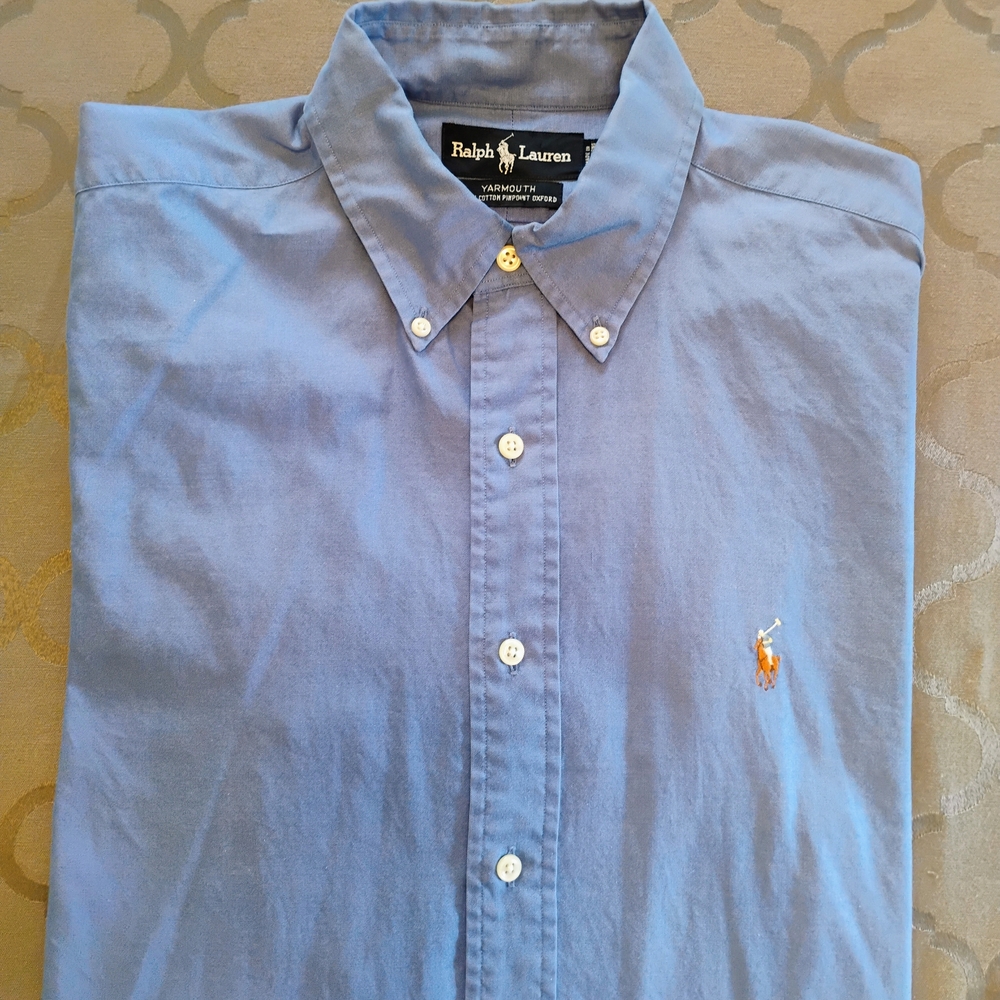Ralph Lauren Men's Long Sleeve Sky Blue Casual Shirt 16 X 34